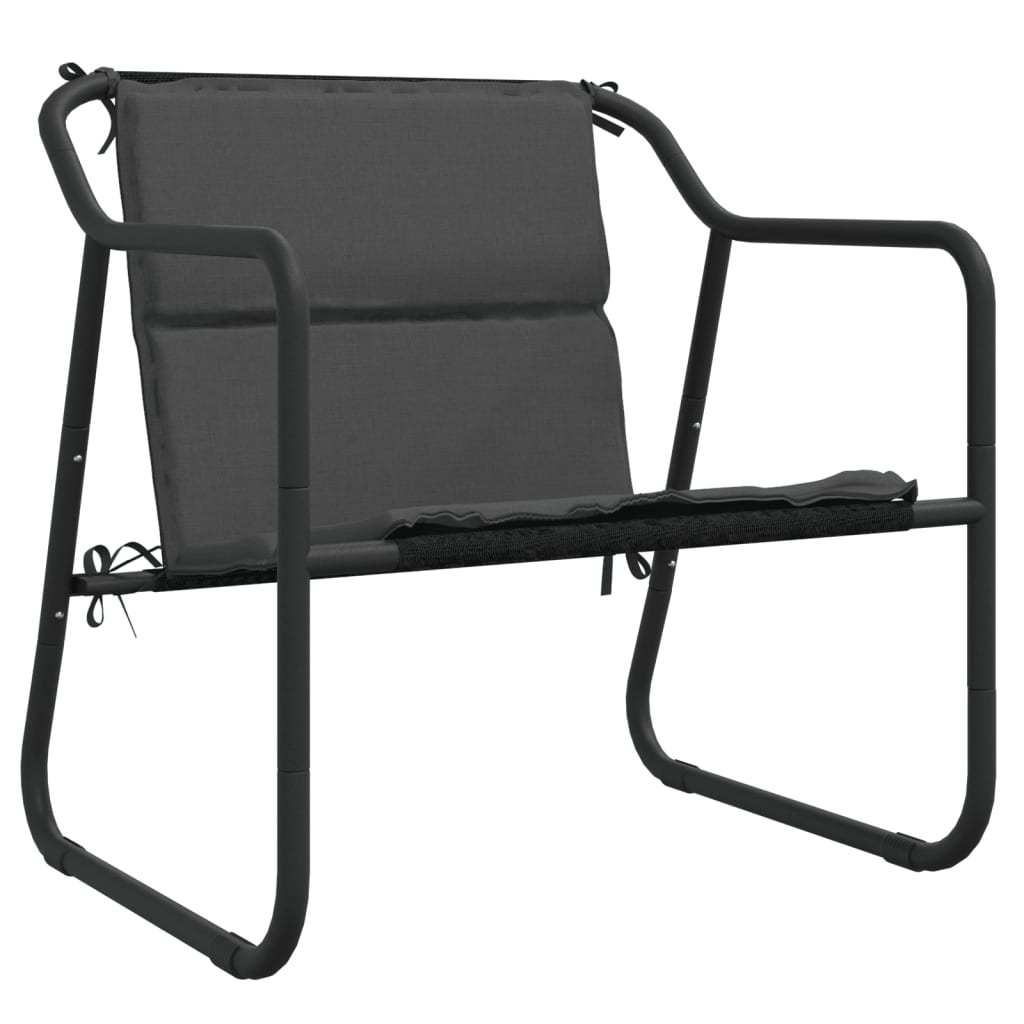 4 Piece Garden Lounge Set with Cushions Anthracite Steel