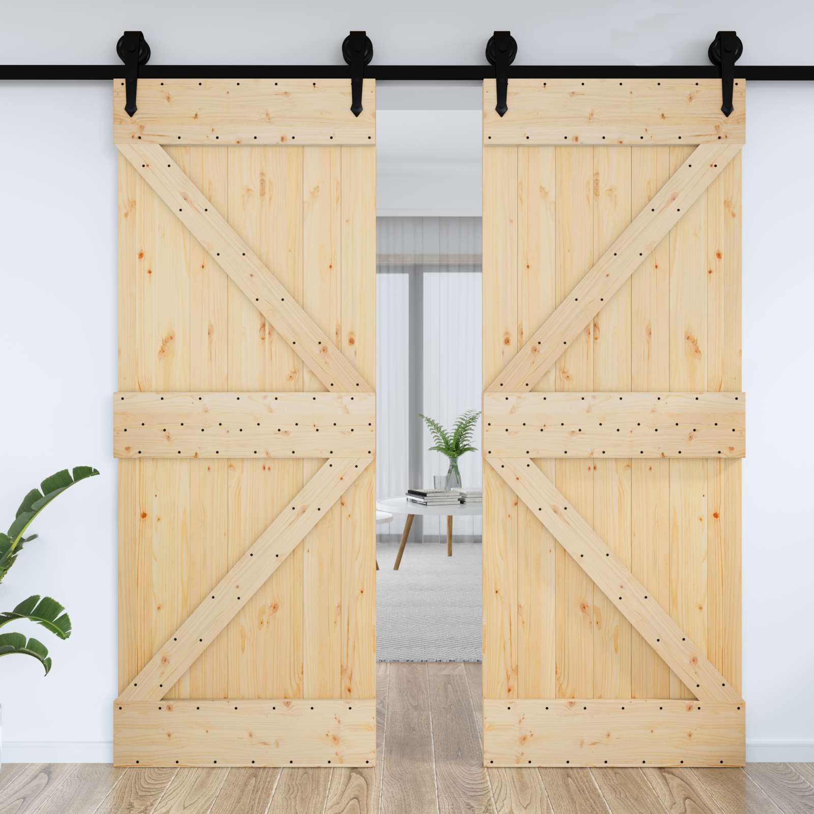 Door NARVIK Natural 95 x 210 cm Solid Pine Wood