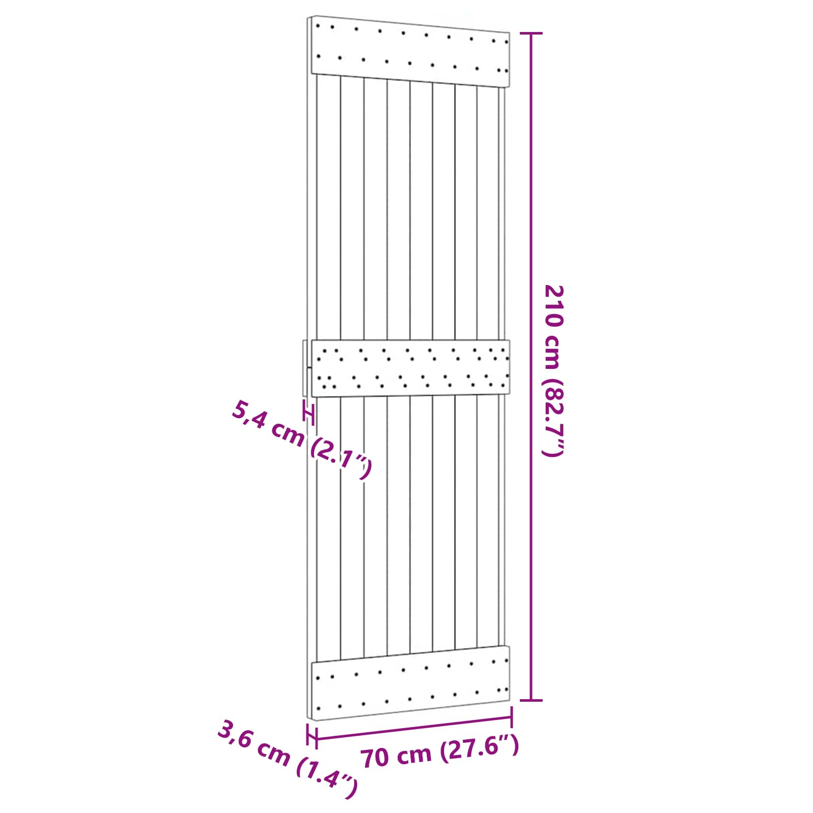 Door NARVIK Natural 70 x 210 cm Solid Pine Wood