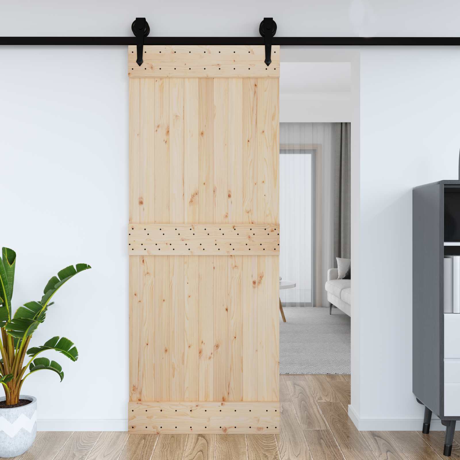 Door NARVIK Natural 90 x 210 cm Solid Pine Wood