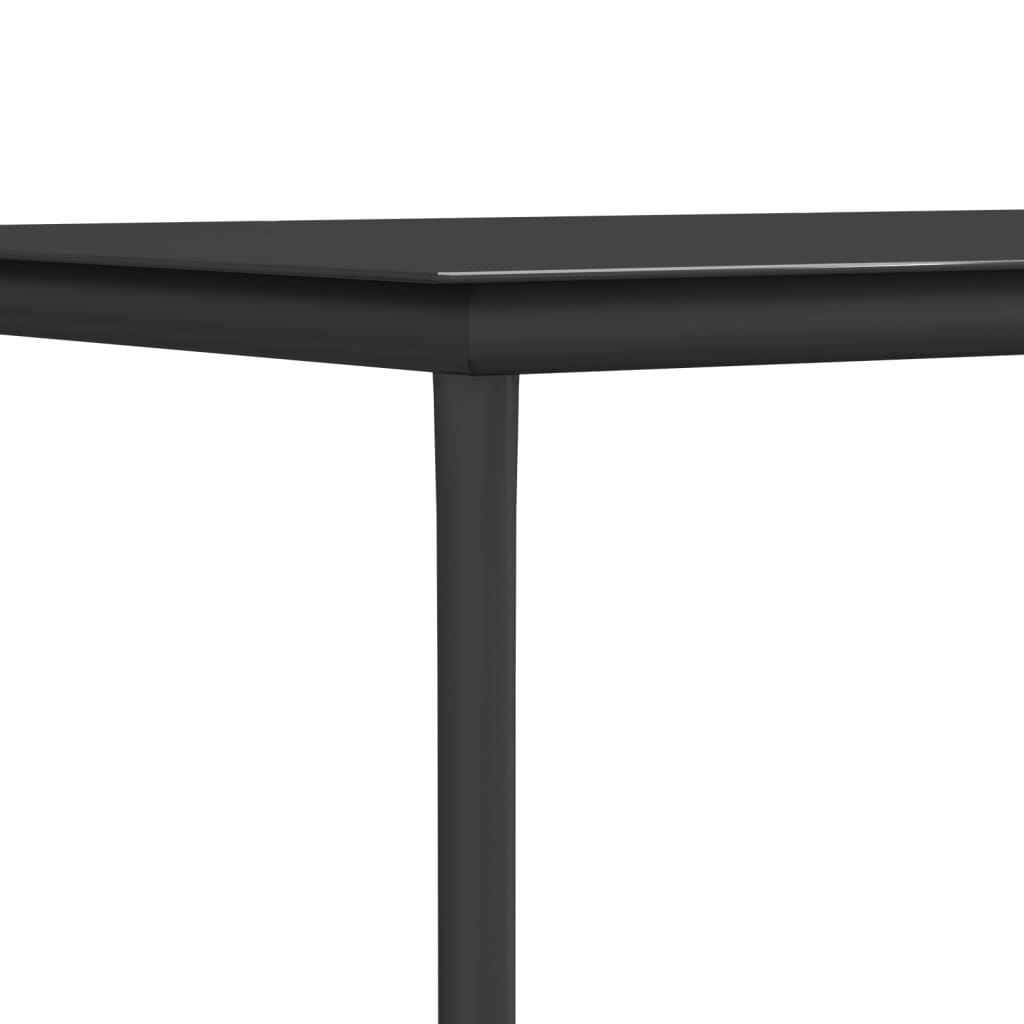 5 Piece Garden Dining Set Black Textilene and Steel