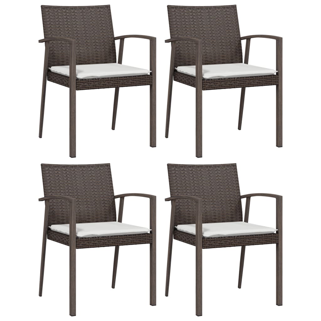 Garden Chairs with Cushions 4 pcs Brown 56.5x57x83 cm