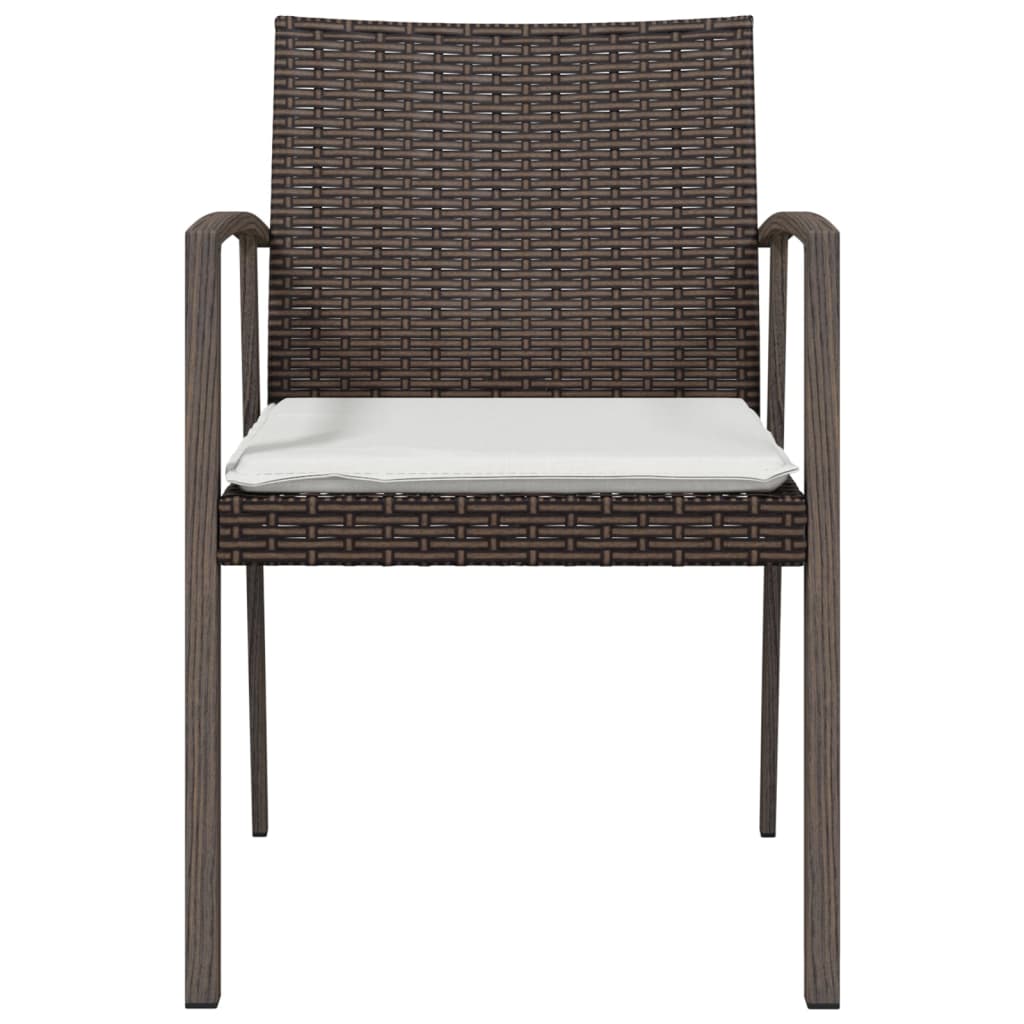 Garden Chairs with Cushions 4 pcs Brown 56.5x57x83 cm
