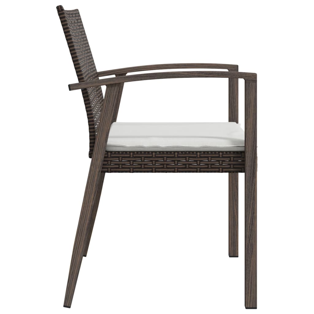 Garden Chairs with Cushions 4 pcs Brown 56.5x57x83 cm