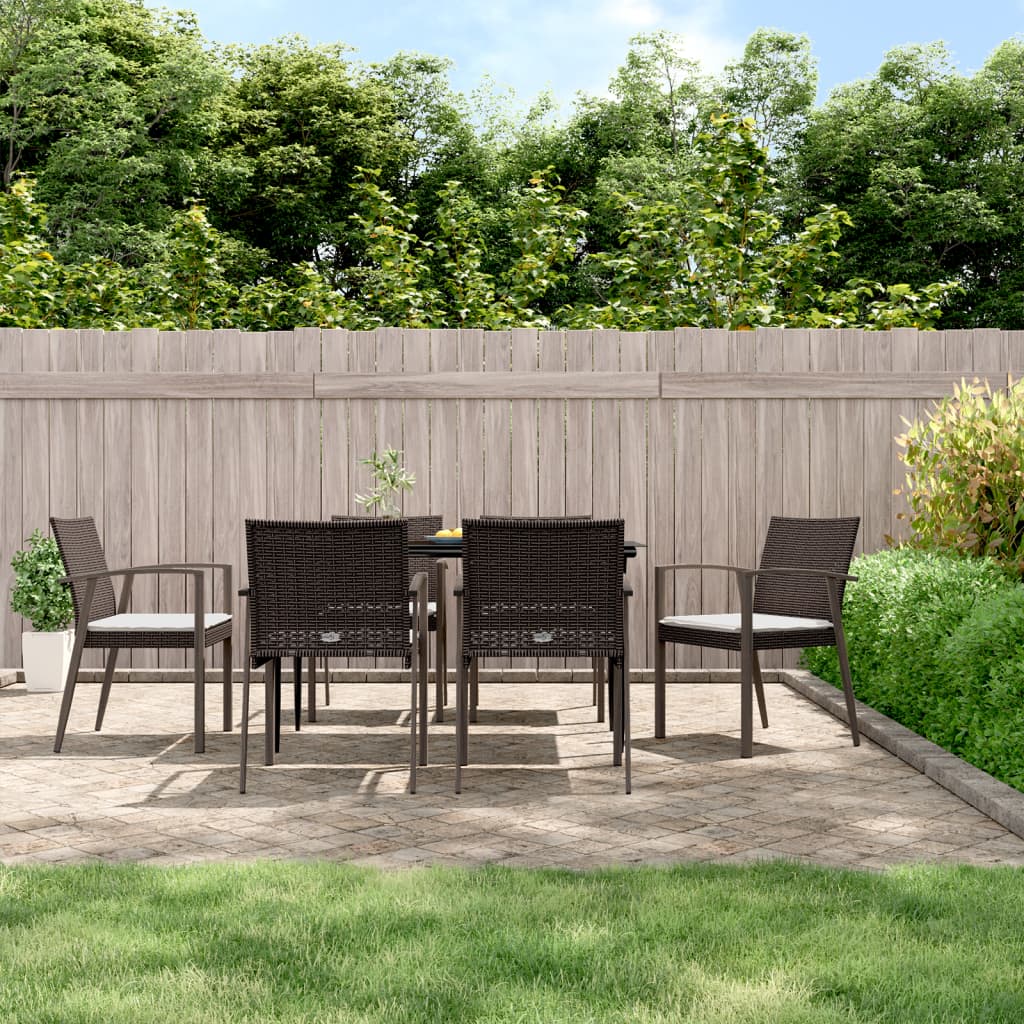 Garden Chairs with Cushions 6 pcs Brown 56.5x57x83 cm