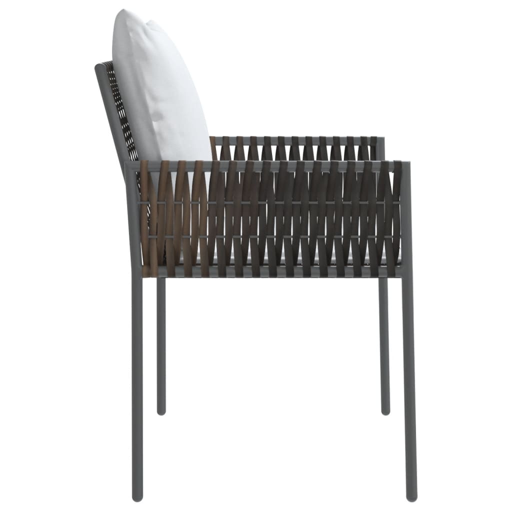 Garden Chairs with Cushions 4 pcs Brown 54x61x83 cm Poly Rattan