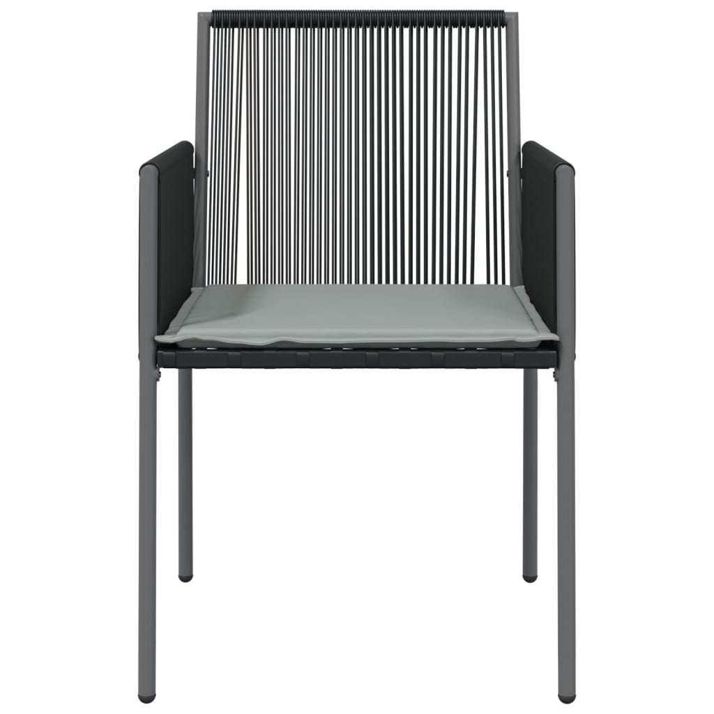 Garden Chairs with Cushions 4 pcs Black 54x60.5x83.5 cm
