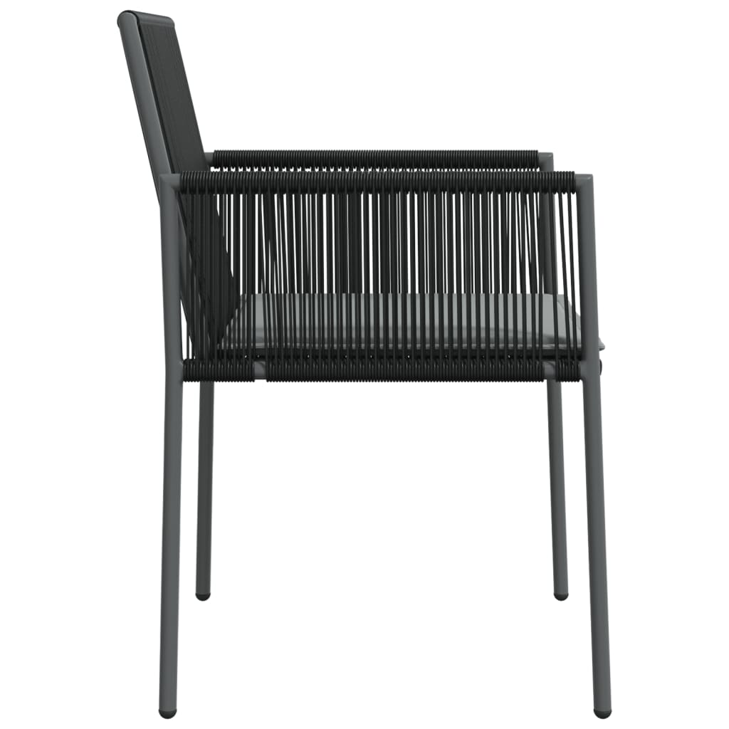 Garden Chairs with Cushions 4 pcs Black 54x60.5x83.5 cm