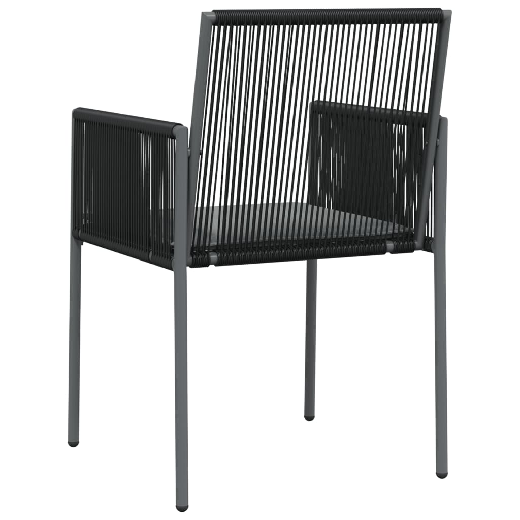 Garden Chairs with Cushions 4 pcs Black 54x60.5x83.5 cm