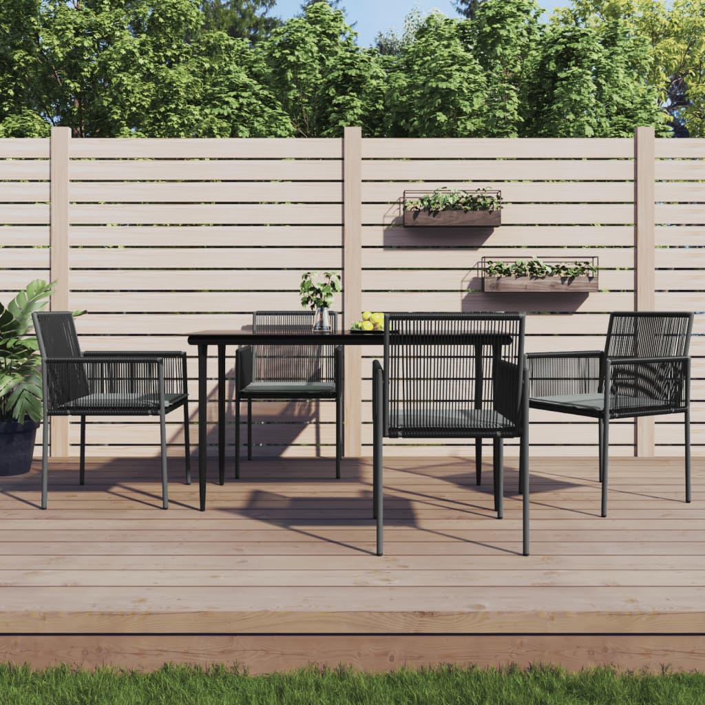 Garden Chairs with Cushions 4 pcs Black 54x60.5x83.5 cm