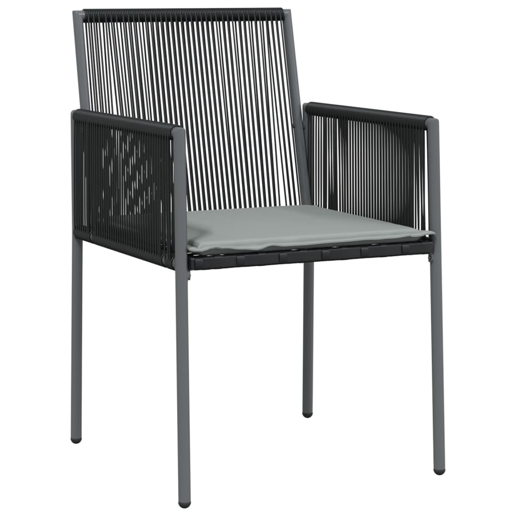 Garden Chairs with Cushions 6 pcs Black 54x60.5x83.5 cm