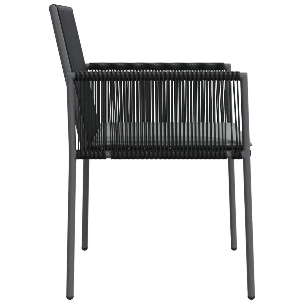 Garden Chairs with Cushions 6 pcs Black 54x60.5x83.5 cm