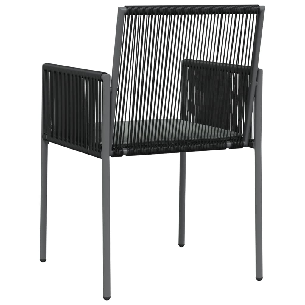 Garden Chairs with Cushions 6 pcs Black 54x60.5x83.5 cm