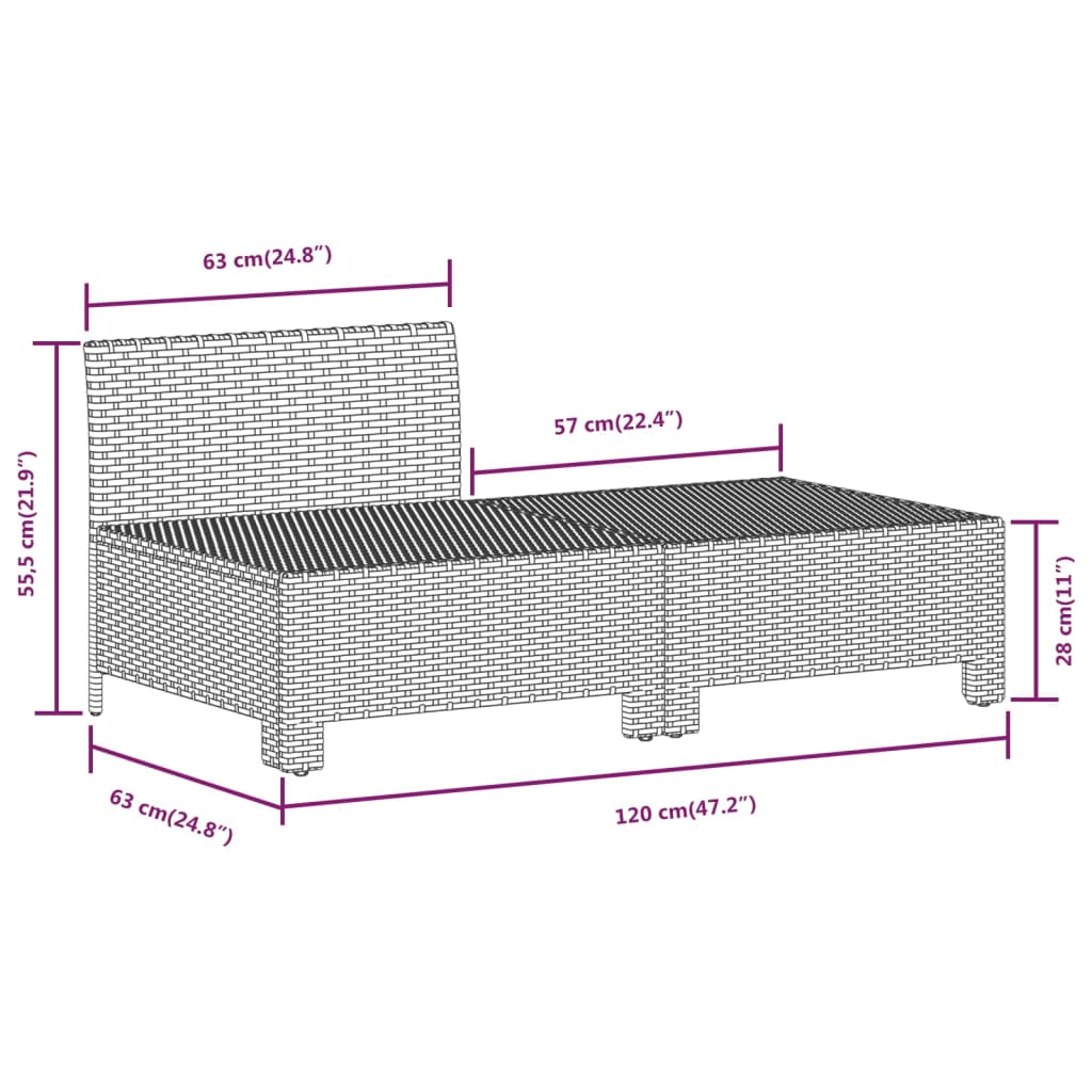 8 Piece Garden Lounge Set with Cushions Grey Poly Rattan