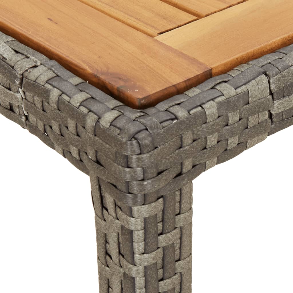 9 Piece Garden Dining Set with Cushions Grey Poly Rattan