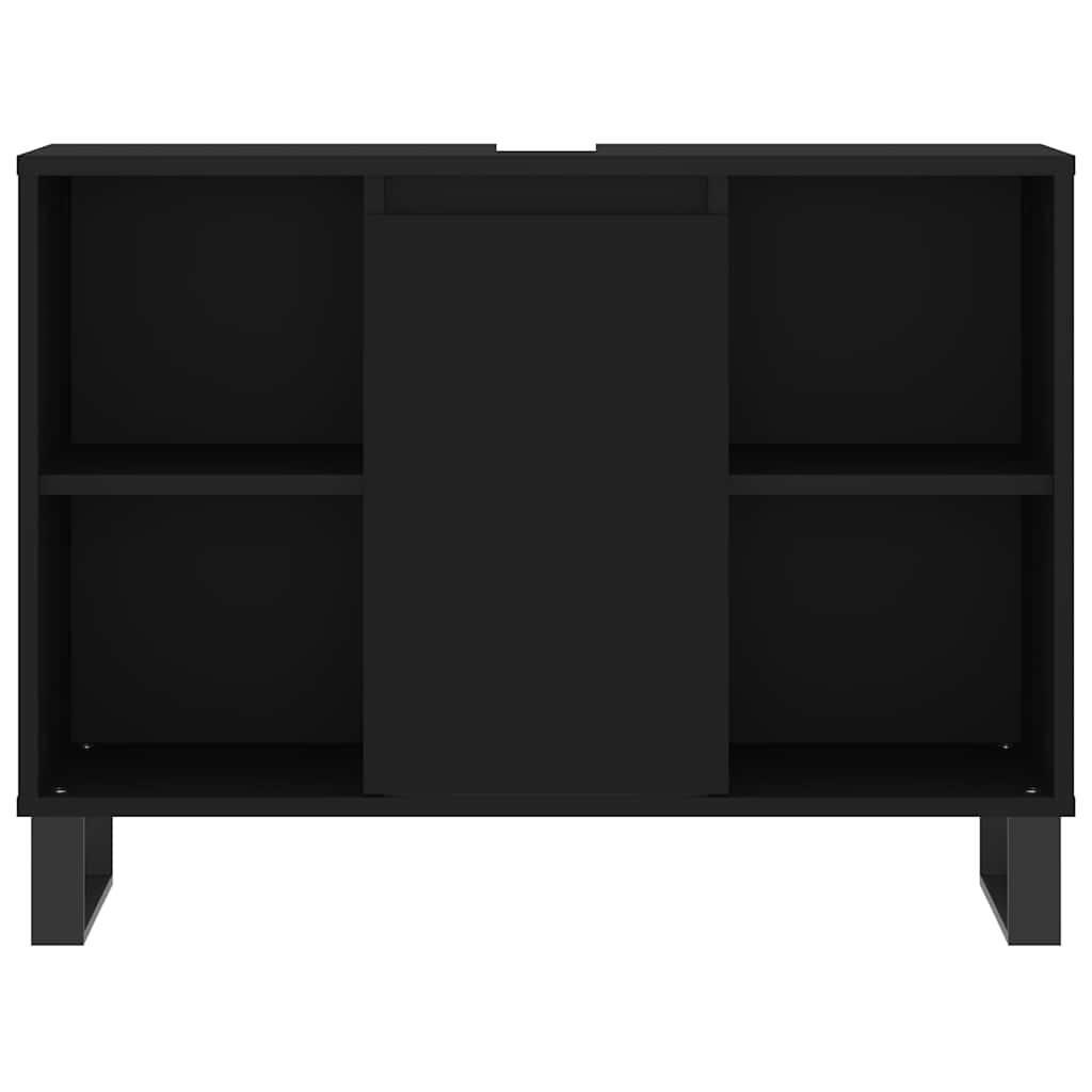 Bathroom Cabinet Black 80x33x60 cm Engineered Wood