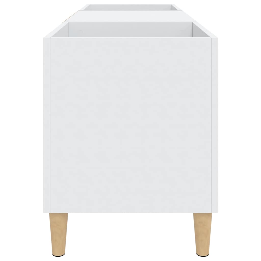 Record Cabinet White 121x38x48 cm Engineered Wood