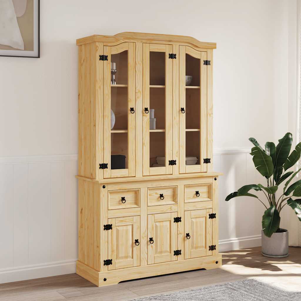 Highboard Corona Brown 112x43x191.5 cm Solid Wood Mexican Pine