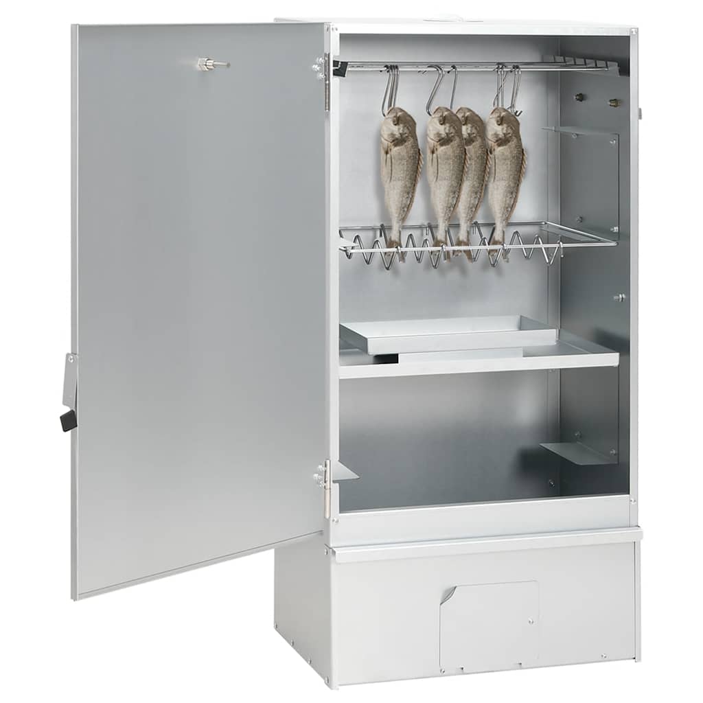 BBQ Oven Smoker with Wood Chips 44.5x29x83 cm Galvanised Steel