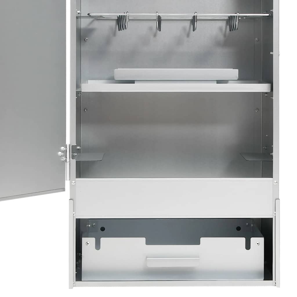 BBQ Oven Smoker with Wood Chips 44.5x29x83 cm Galvanised Steel