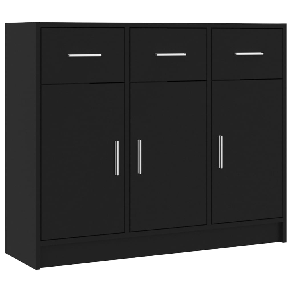 Sideboard Black 91x28x75 cm Engineered Wood