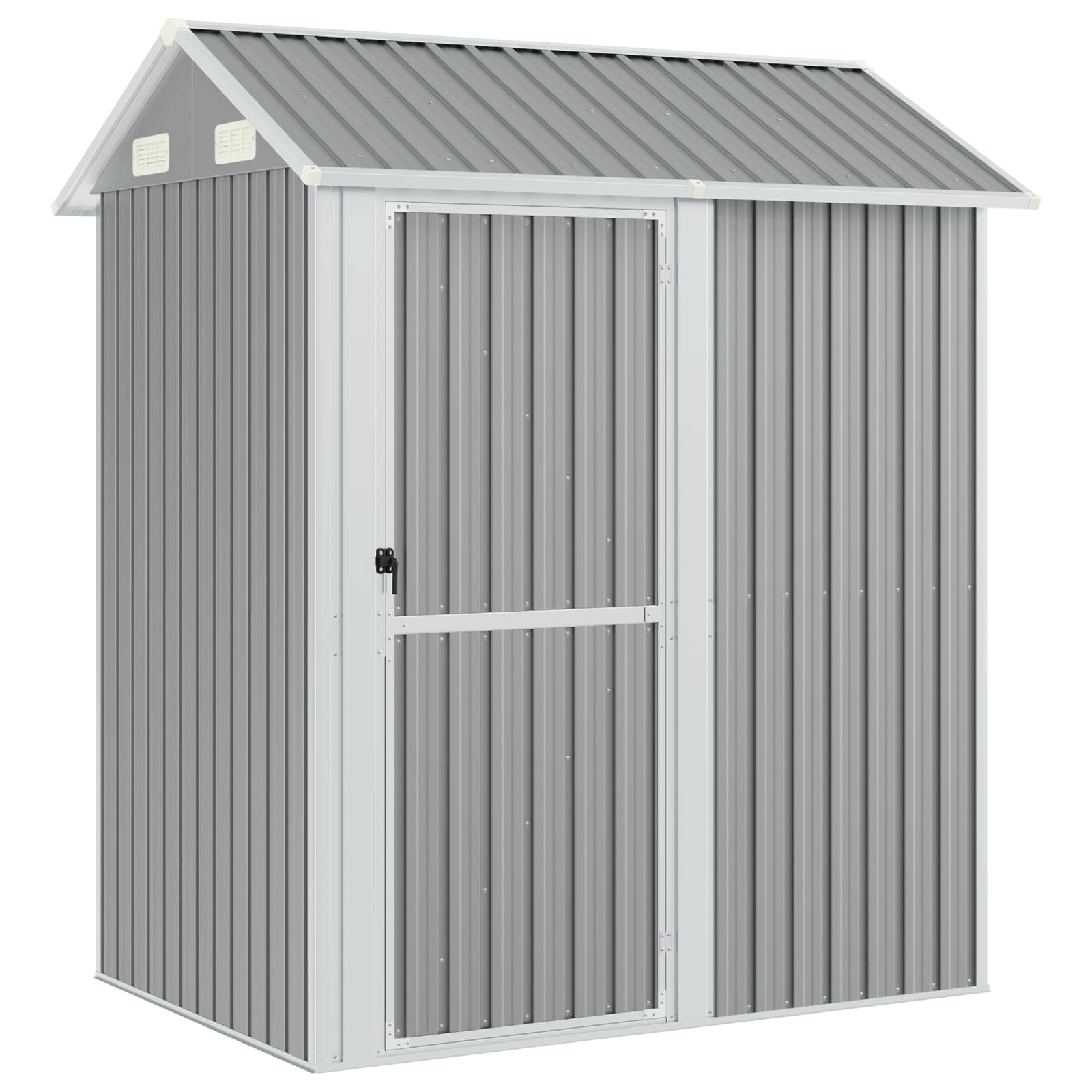 Garden Shed Light Grey 192x152.5x237 cm Galvanised Steel