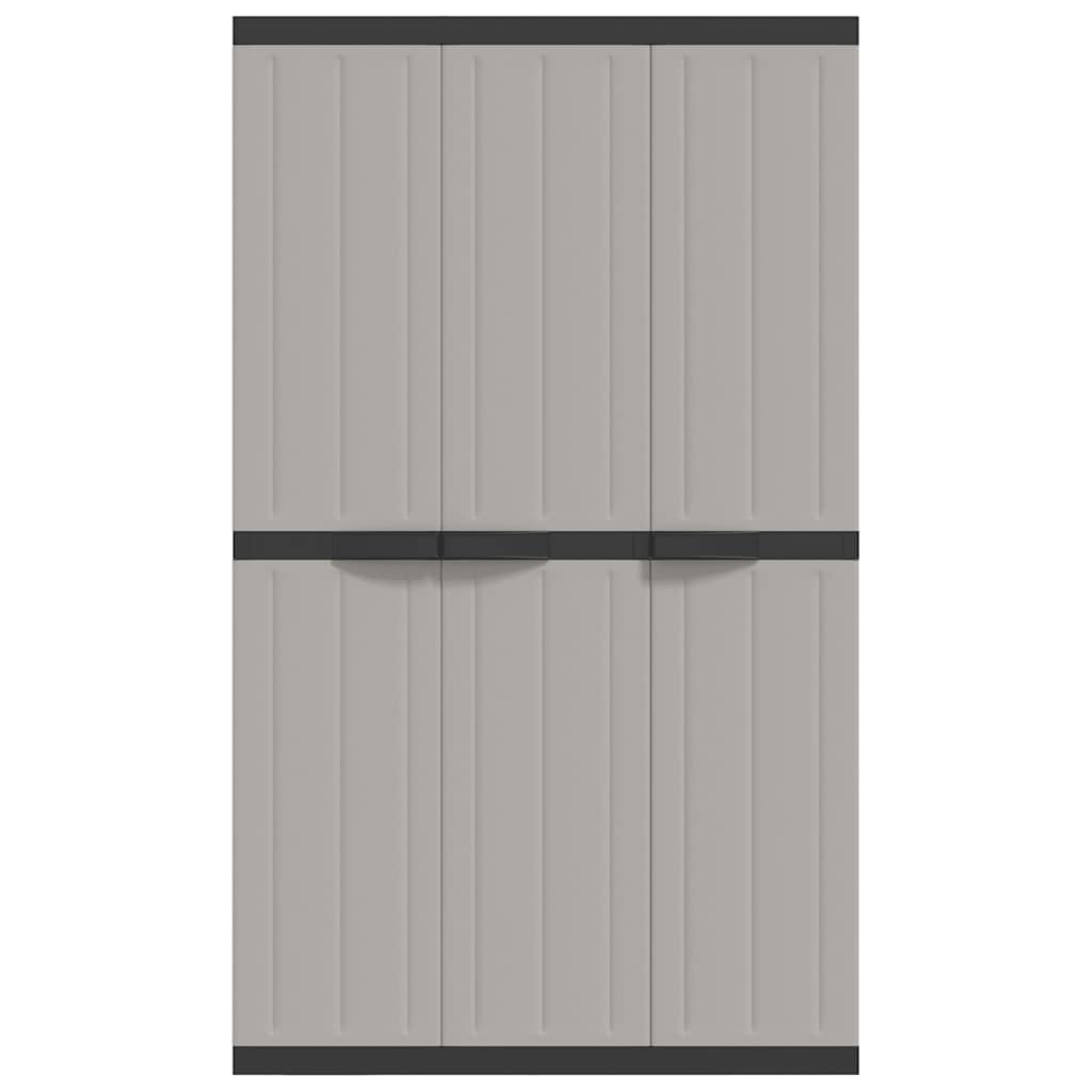 Outdoor Storage Cabinet Grey and Black 97x37x165 cm PP