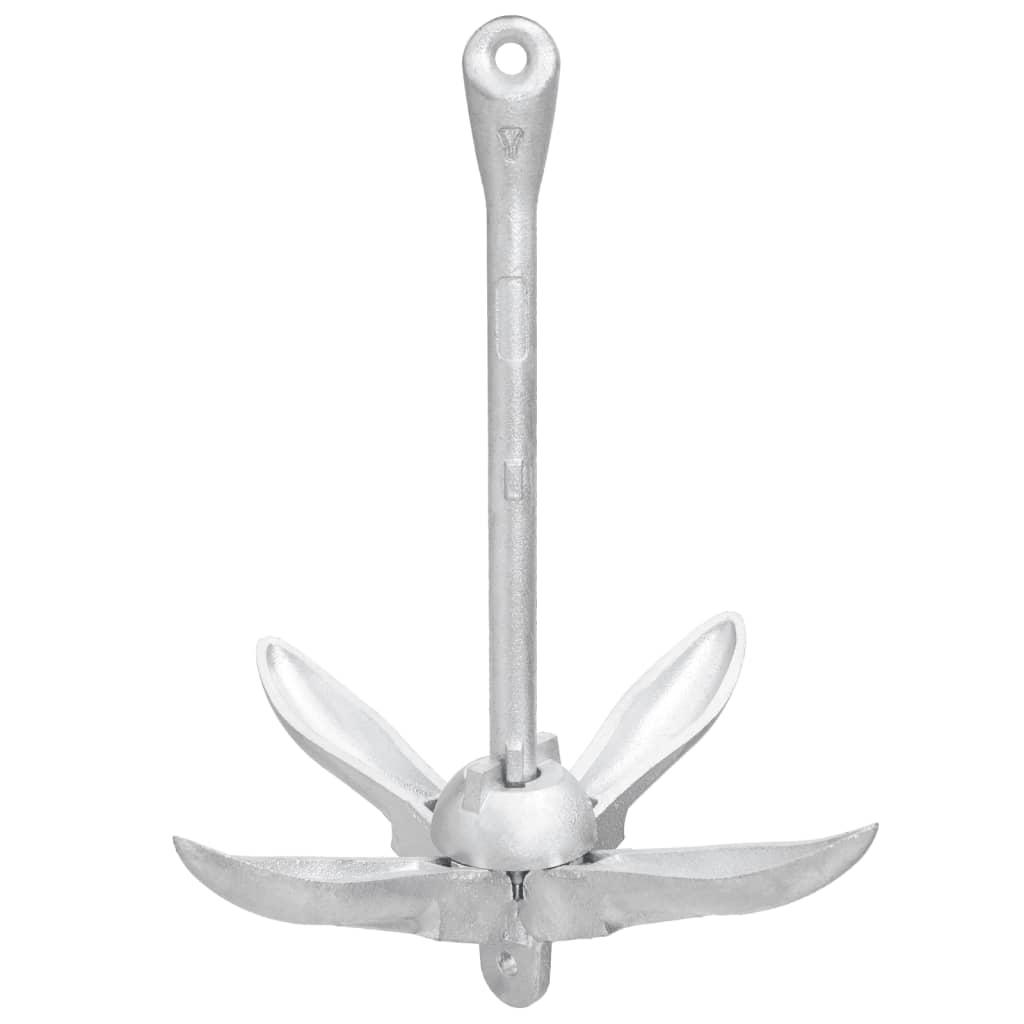Folding Anchor Silver 8 kg Hot Dip Galvanized Cast Iron