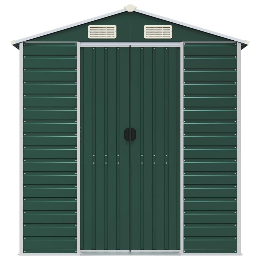 Garden Shed Green 191x215x198 cm Galvanised Steel