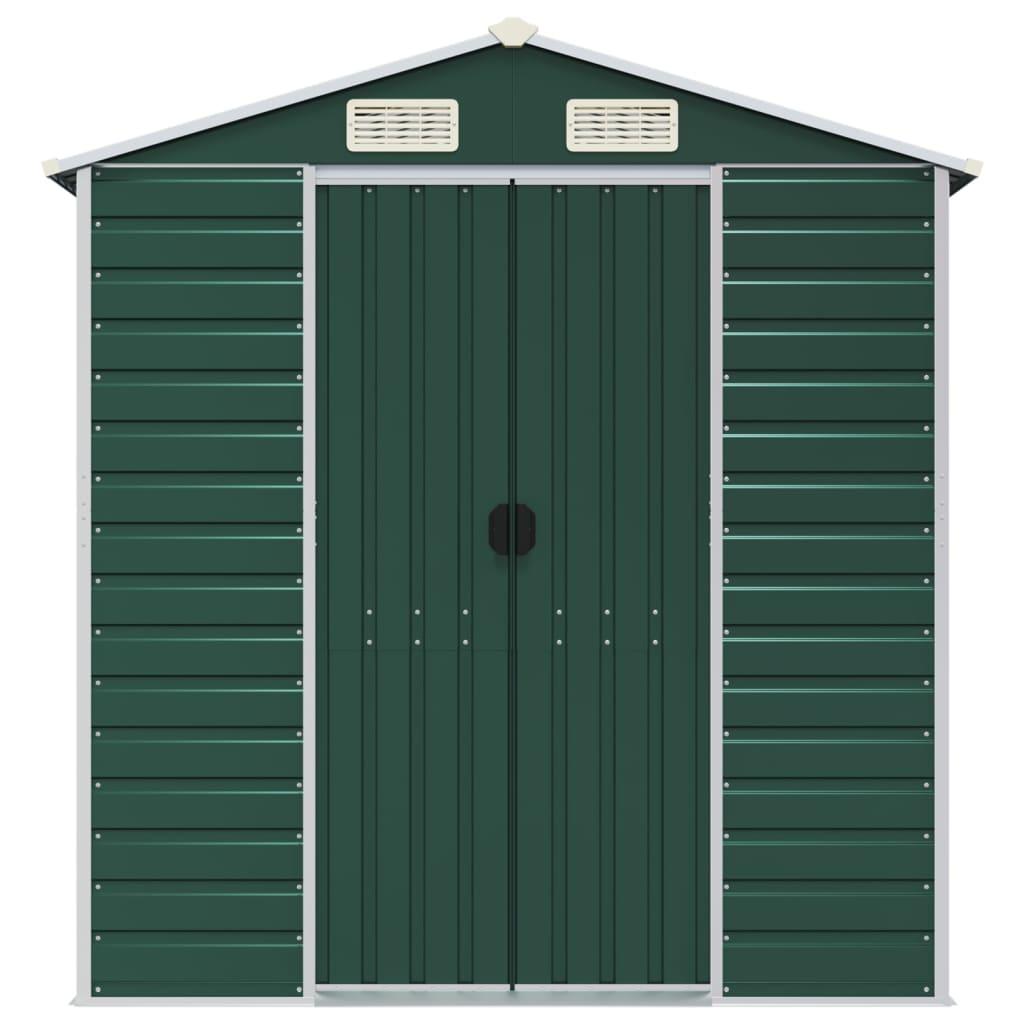 Garden Shed Green 191x640x198 cm Galvanised Steel