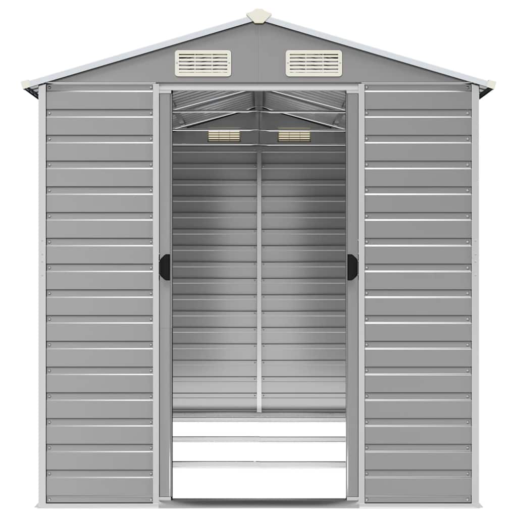 Garden Shed Light Grey 191x300x198 cm Galvanised Steel