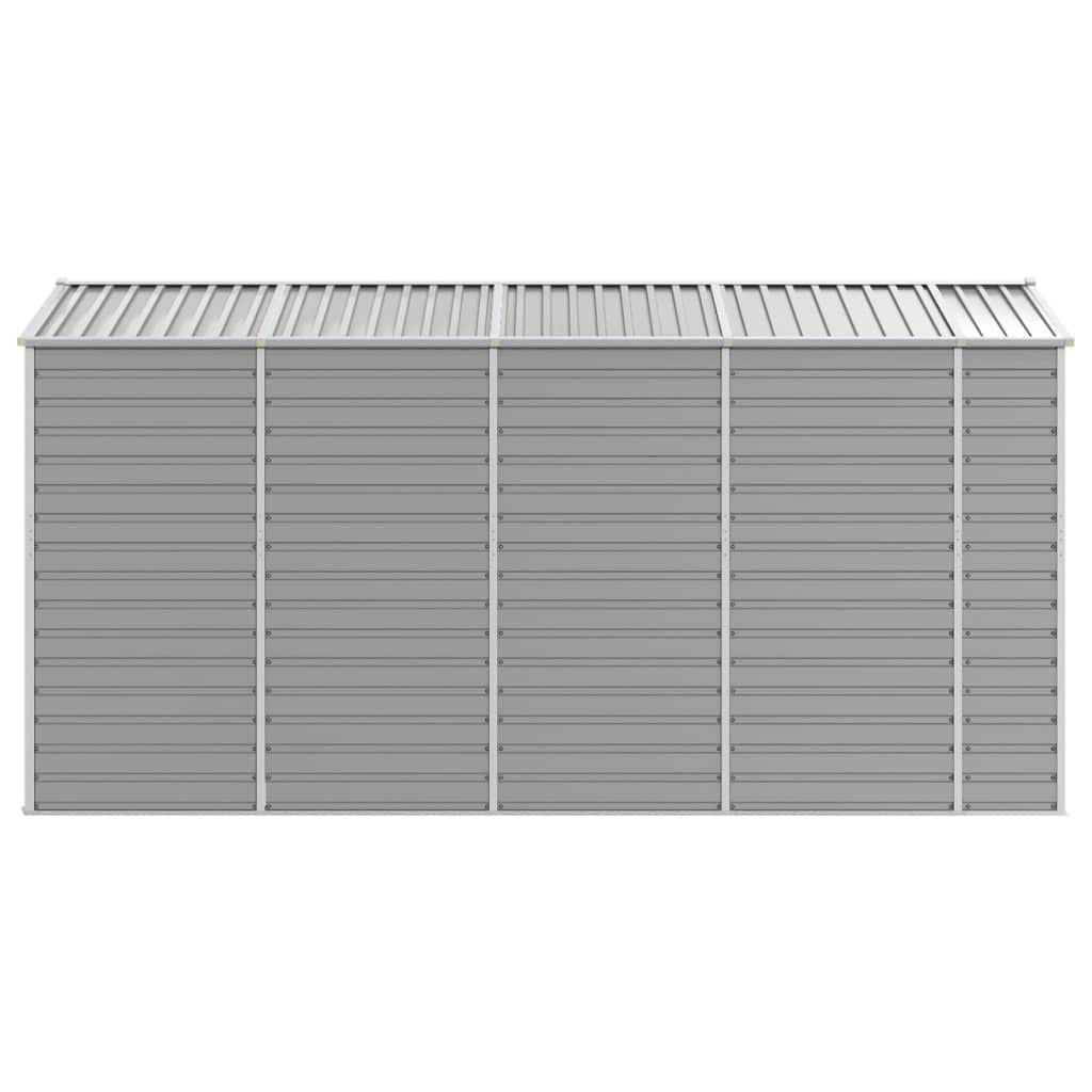 Garden Shed Light Grey 191x385x198 cm Galvanised Steel