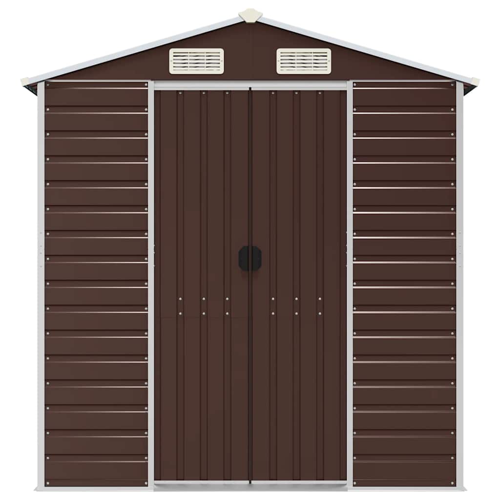 Garden Shed Brown 191x130x198 cm Galvanised Steel