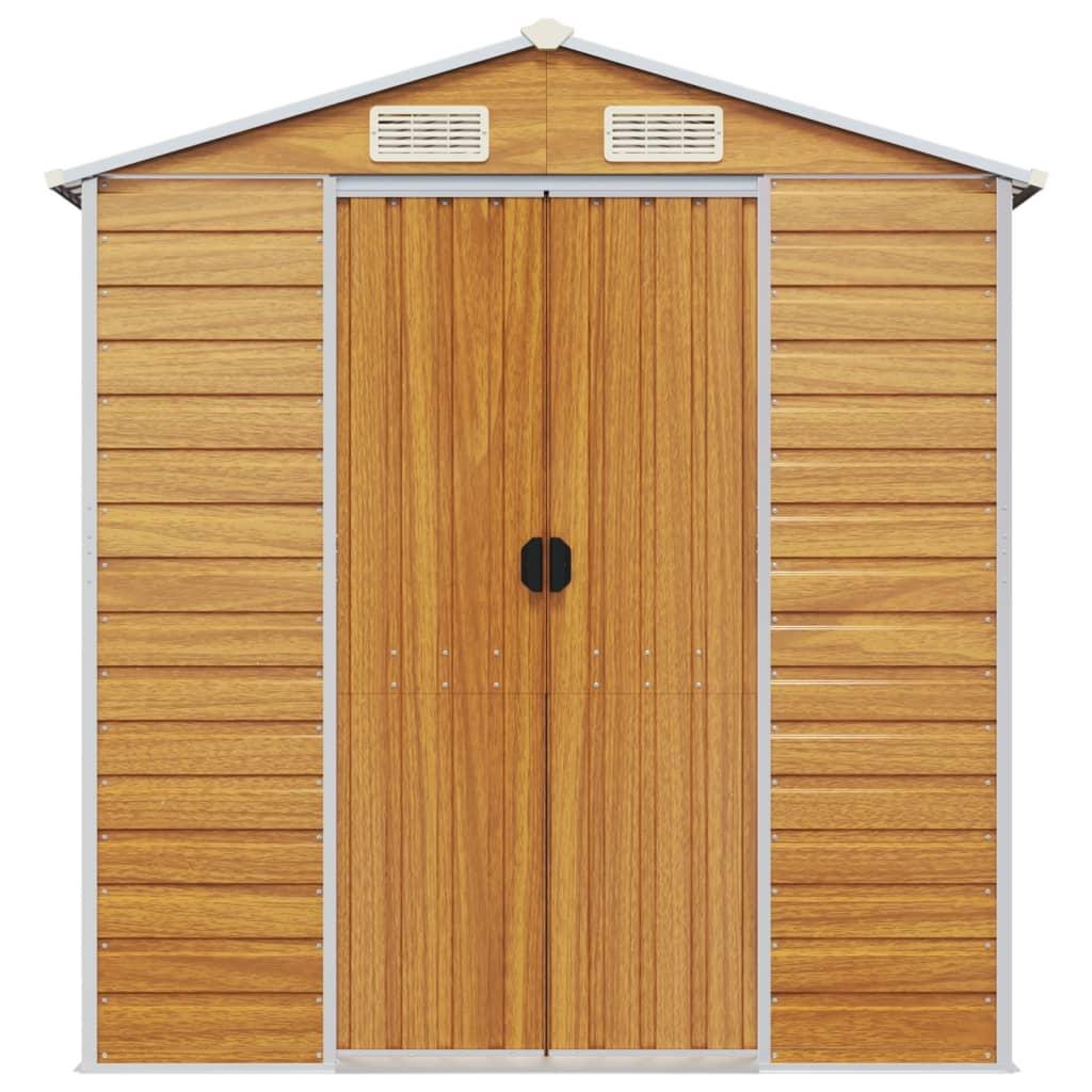 Garden Shed Light Brown 191x130x198 cm Galvanised Steel