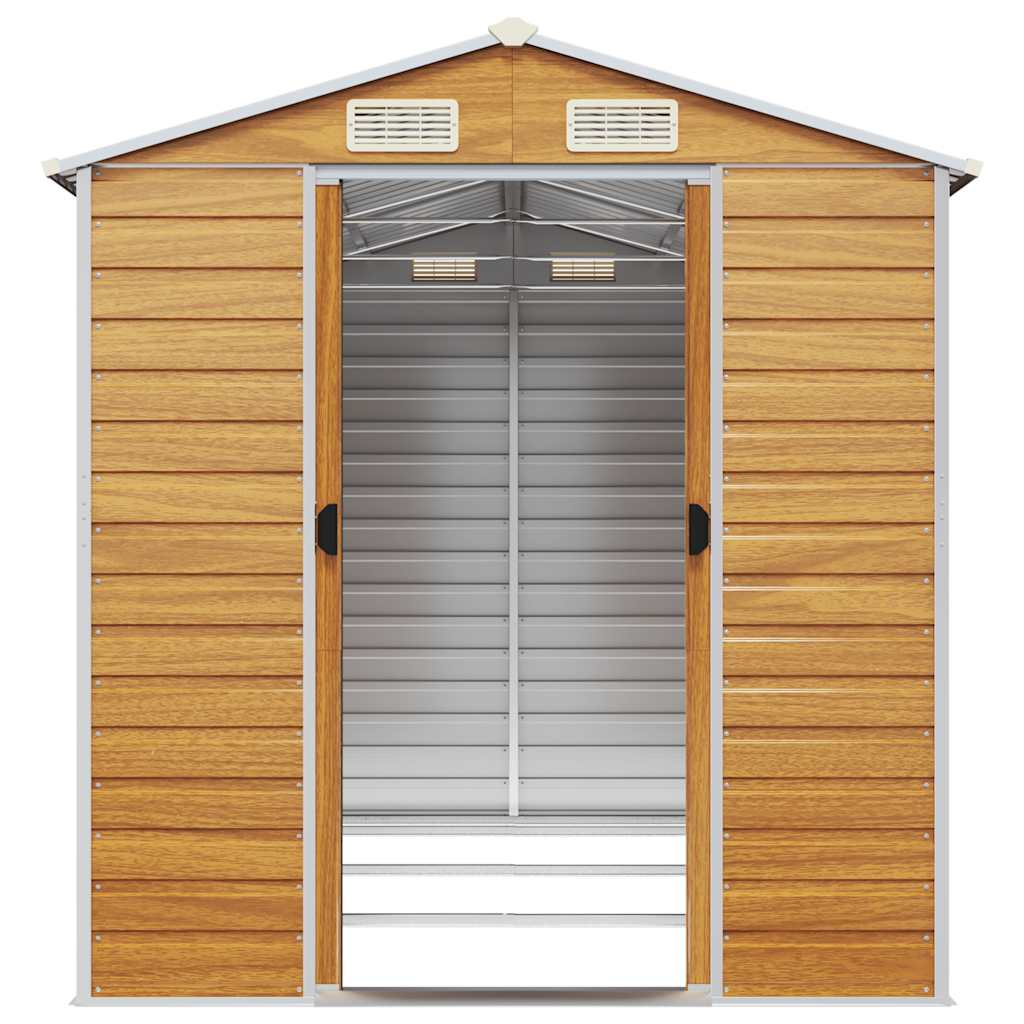 Garden Shed Light Brown 191x300x198 cm Galvanised Steel