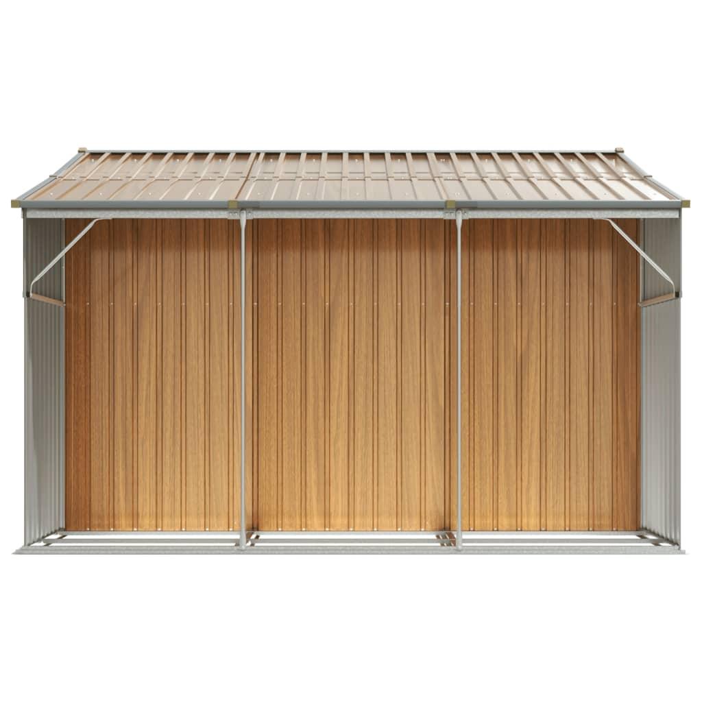 Garden Shed Light Brown 277x279x179 cm Galvanised Steel