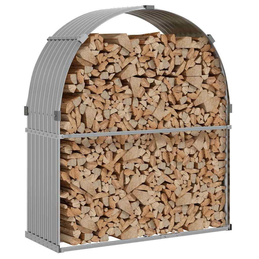 Log Holder Light Grey 120x45x140 cm Galvanised Steel