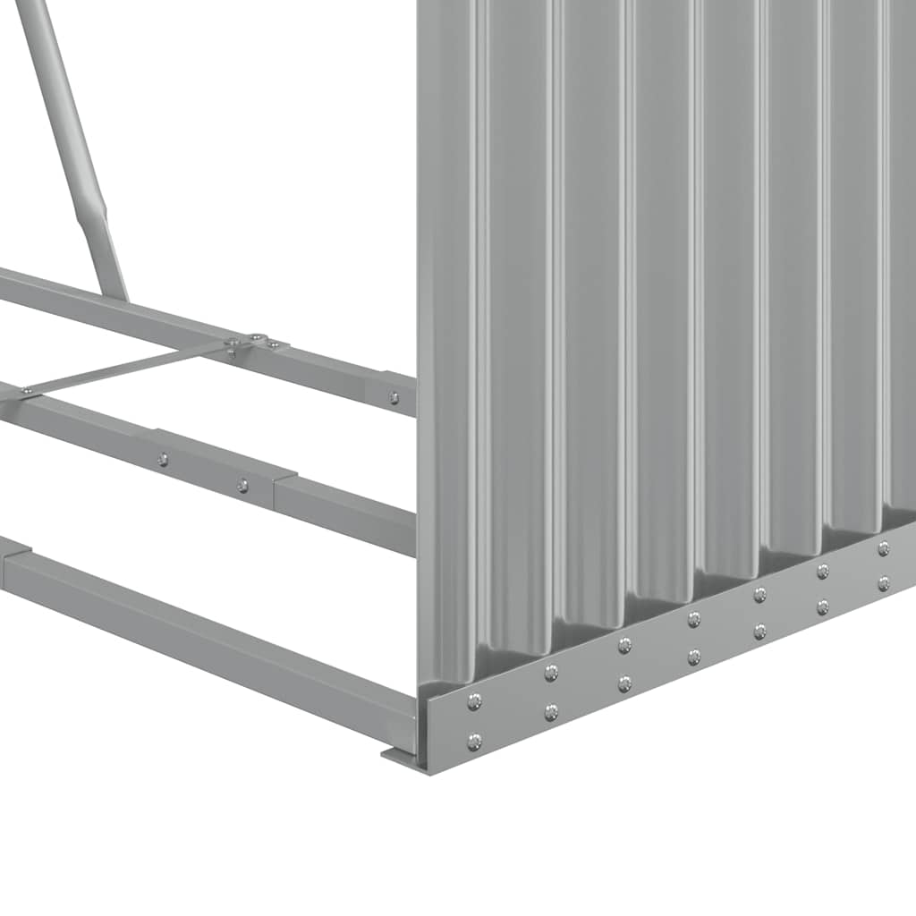 Log Holder Light Grey 120x45x140 cm Galvanised Steel