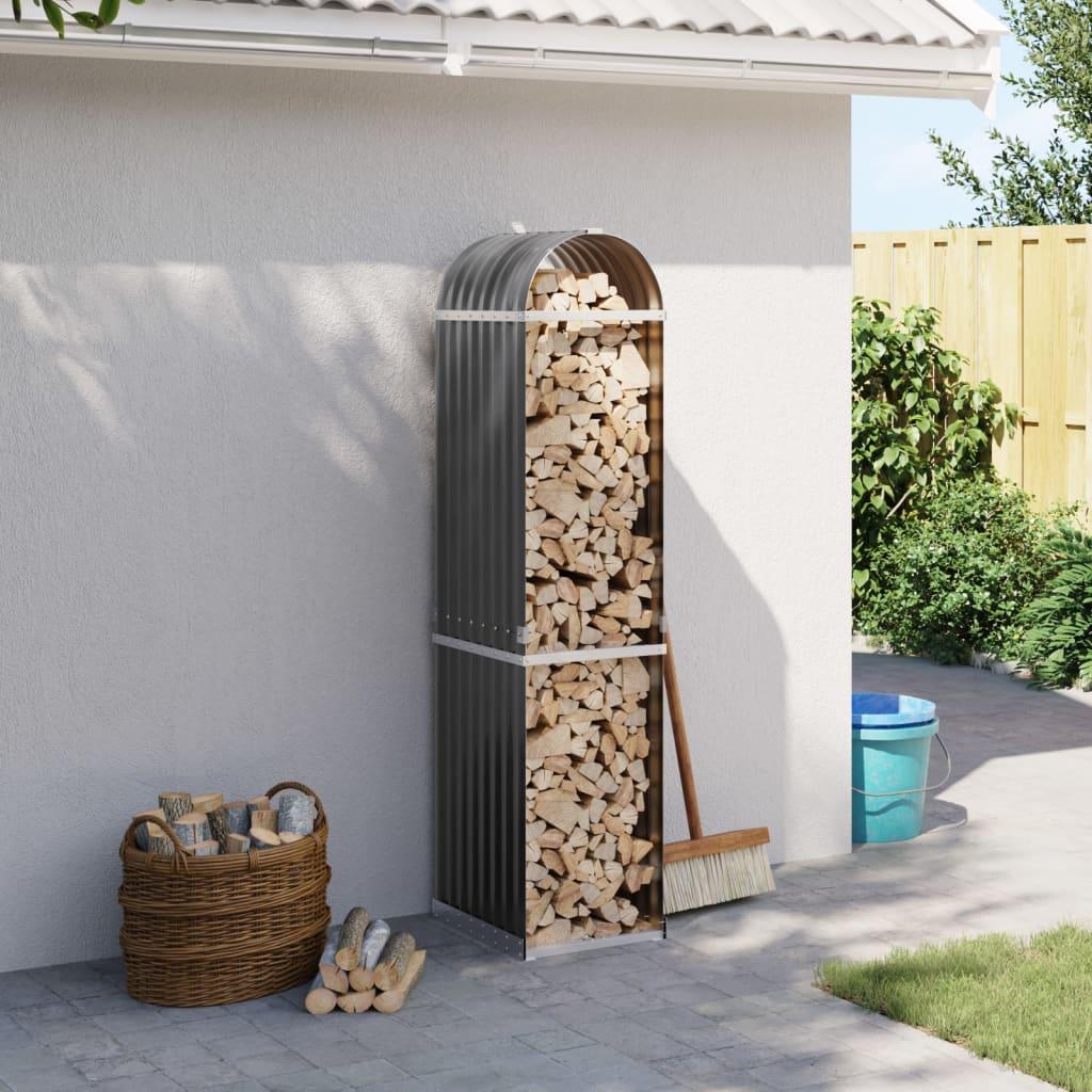 Log Holder Anthracite 40x45x170 cm Galvanised Steel