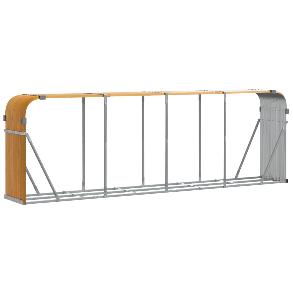 Log Holder Wood Look 300x45x100 cm Galvanised Steel