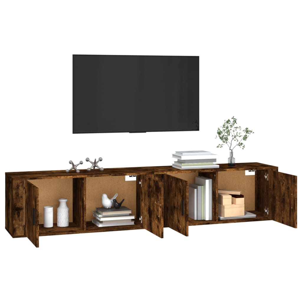 Wall-mounted TV Cabinets 2 pcs Smoked Oak 100x34.5x40 cm