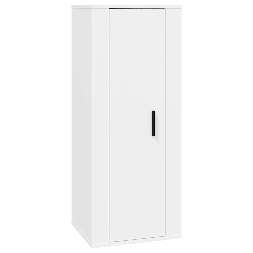 2 Piece TV Cabinet Set White Engineered Wood