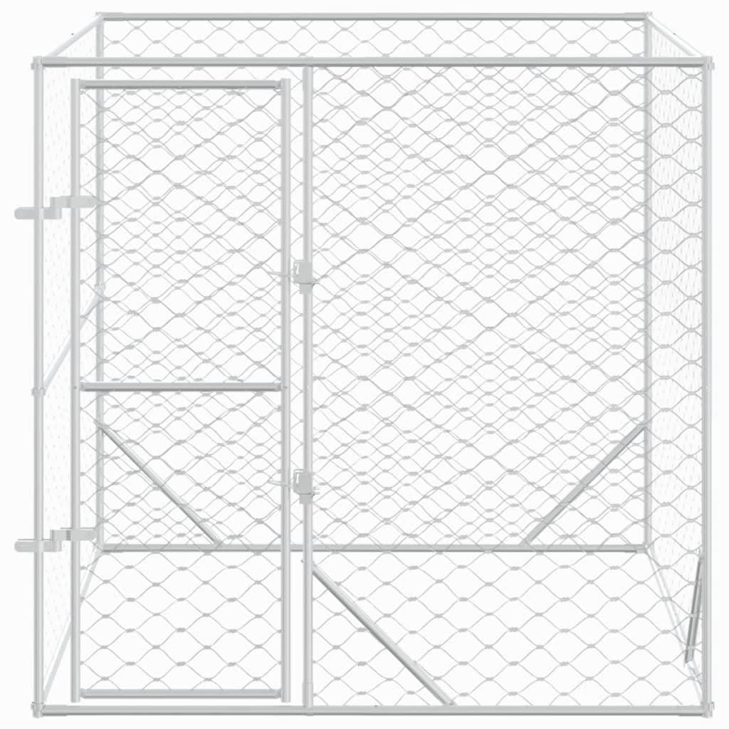 Outdoor Dog Kennel Silver 2x2x2 m Galvanised Steel