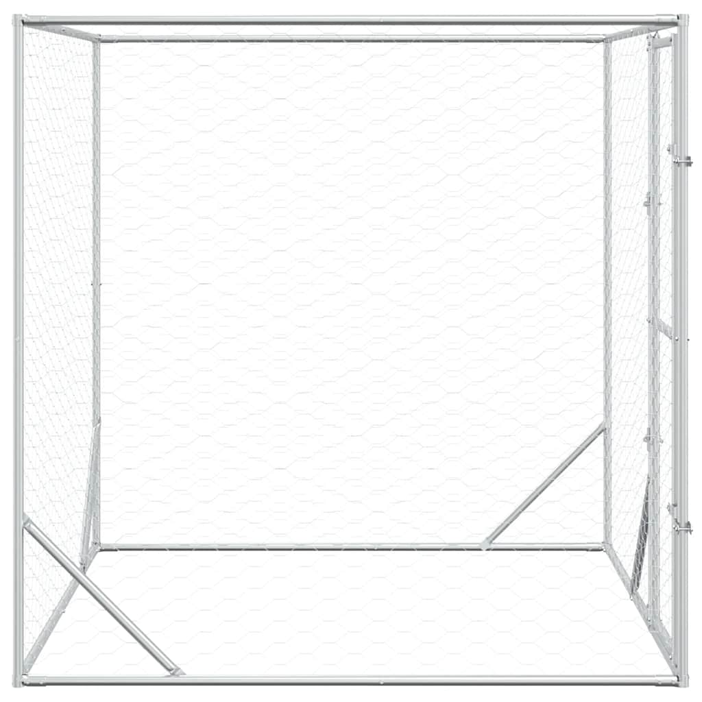 Outdoor Dog Kennel Silver 2x2x2 m Galvanised Steel