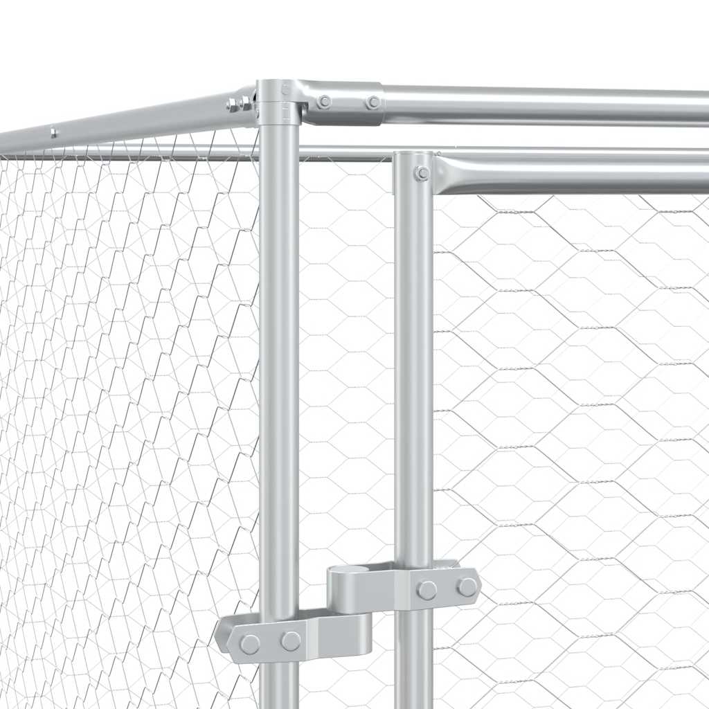 Outdoor Dog Kennel Silver 2x2x2 m Galvanised Steel