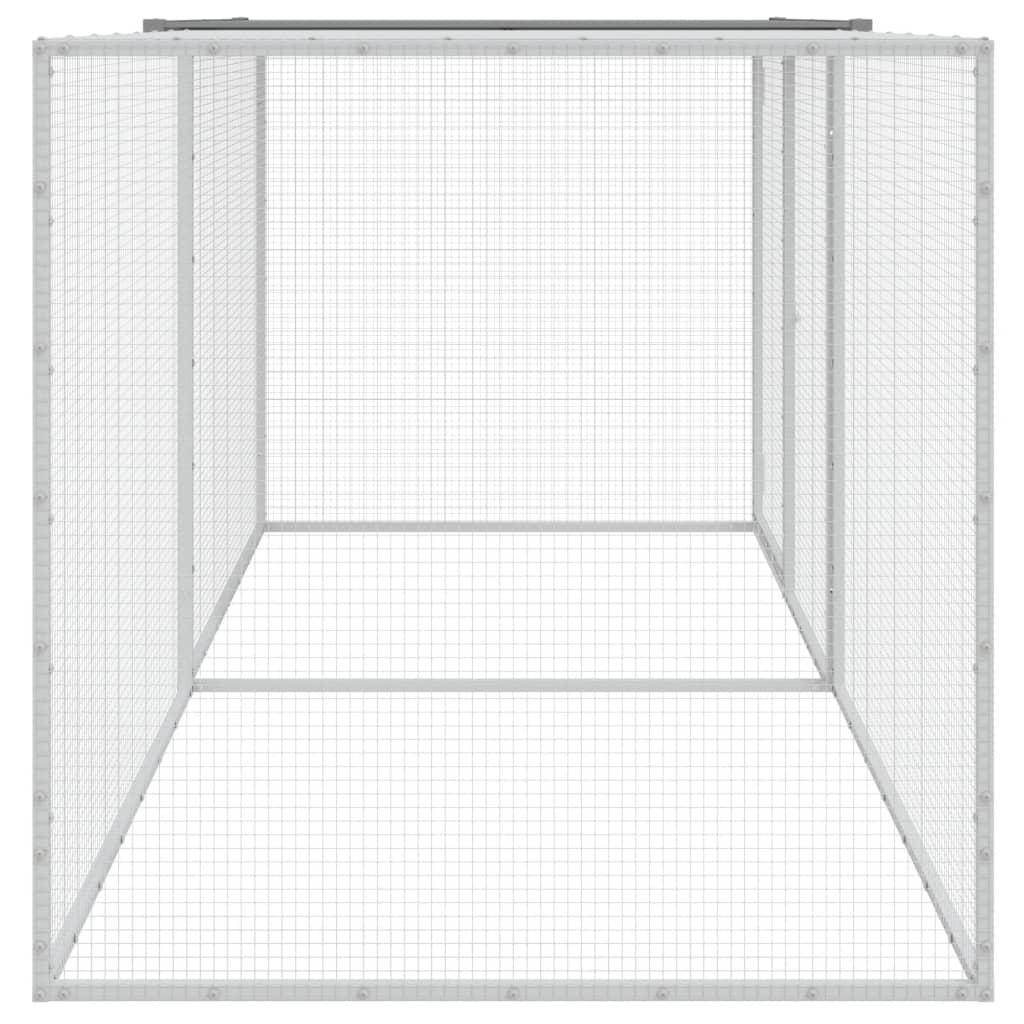 Chicken Cage with Roof Light Grey 203x98x90 cm Galvanised Steel