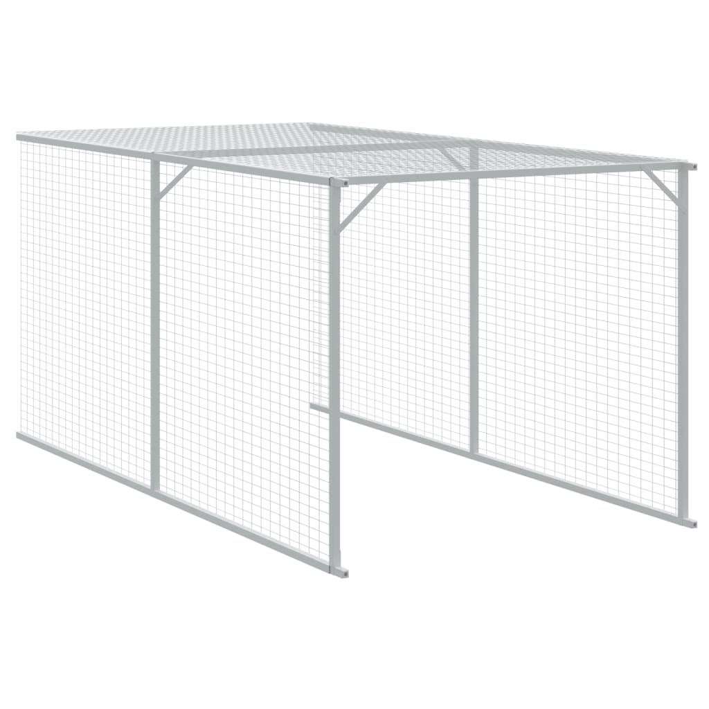 Chicken Cage with Run Anthracite 110x1221x110 cm Galvanised Steel