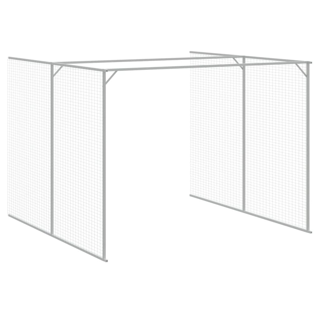 Dog House with Run Anthracite 214x457x181 cm Galvanised Steel