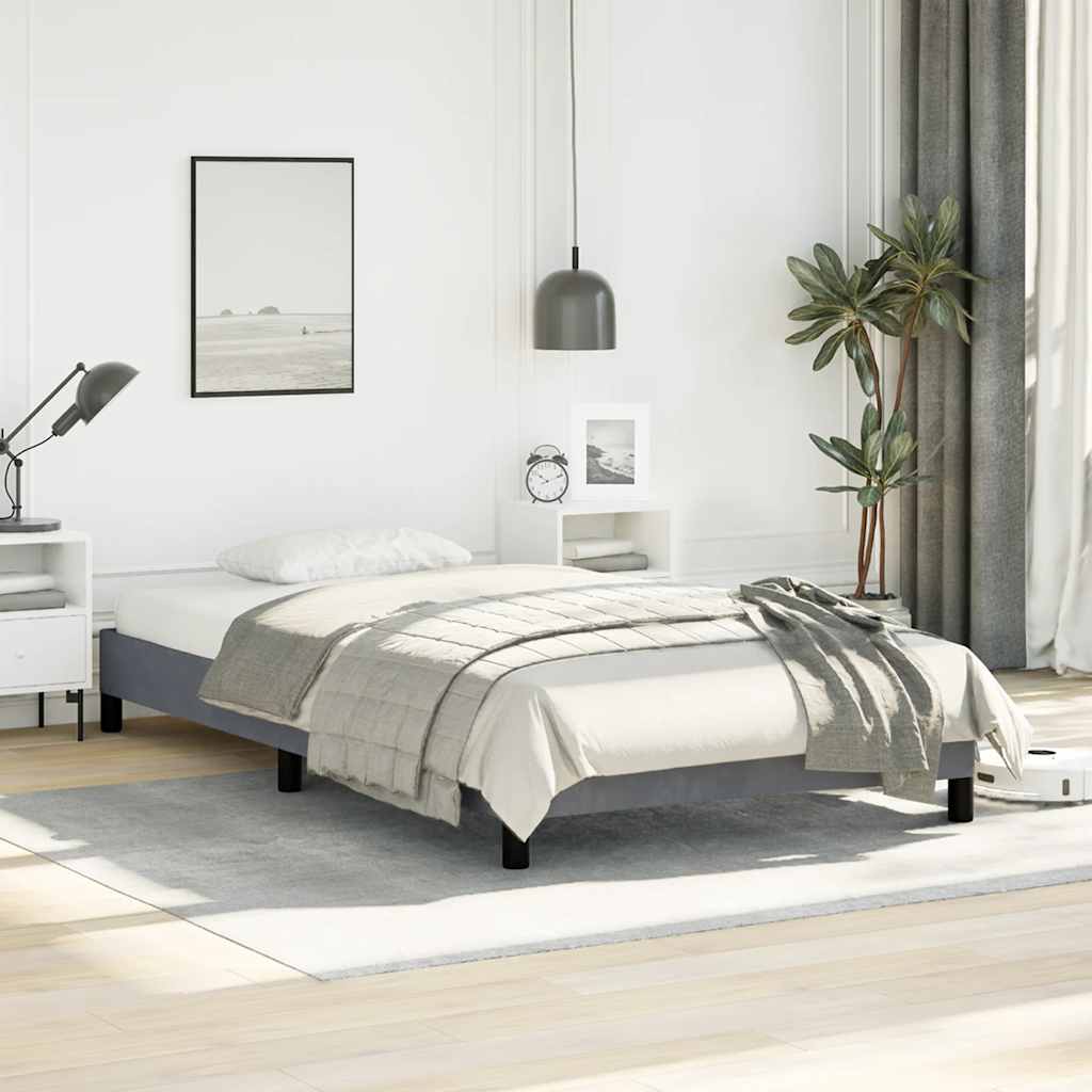 Bed Frame without Mattress Dark Grey King Single Velvet