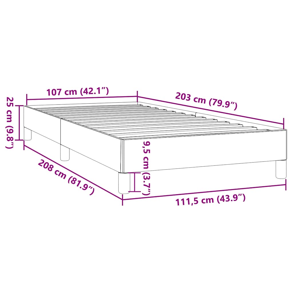 Bed Frame without Mattress Dark Grey King Single Velvet